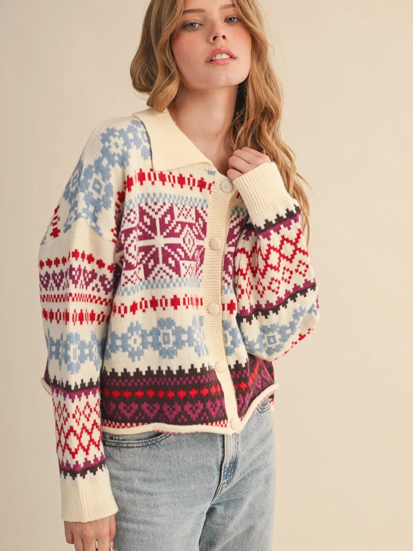 Fair Isle Sweater Cardigan