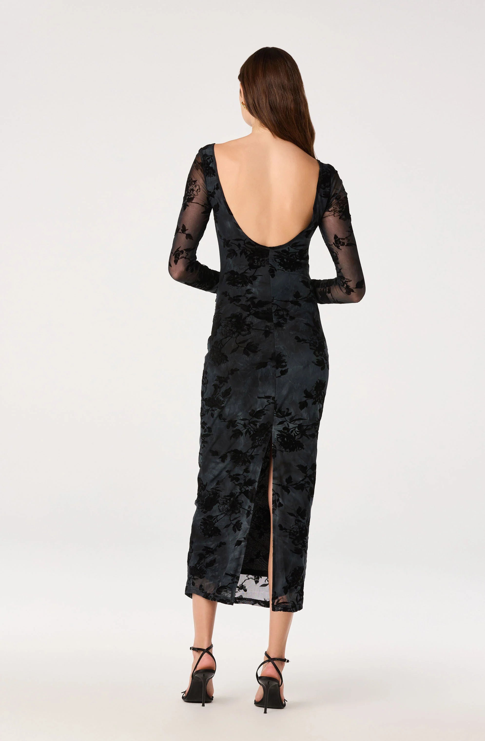 Syriah Burnout Floral Mesh Dress
