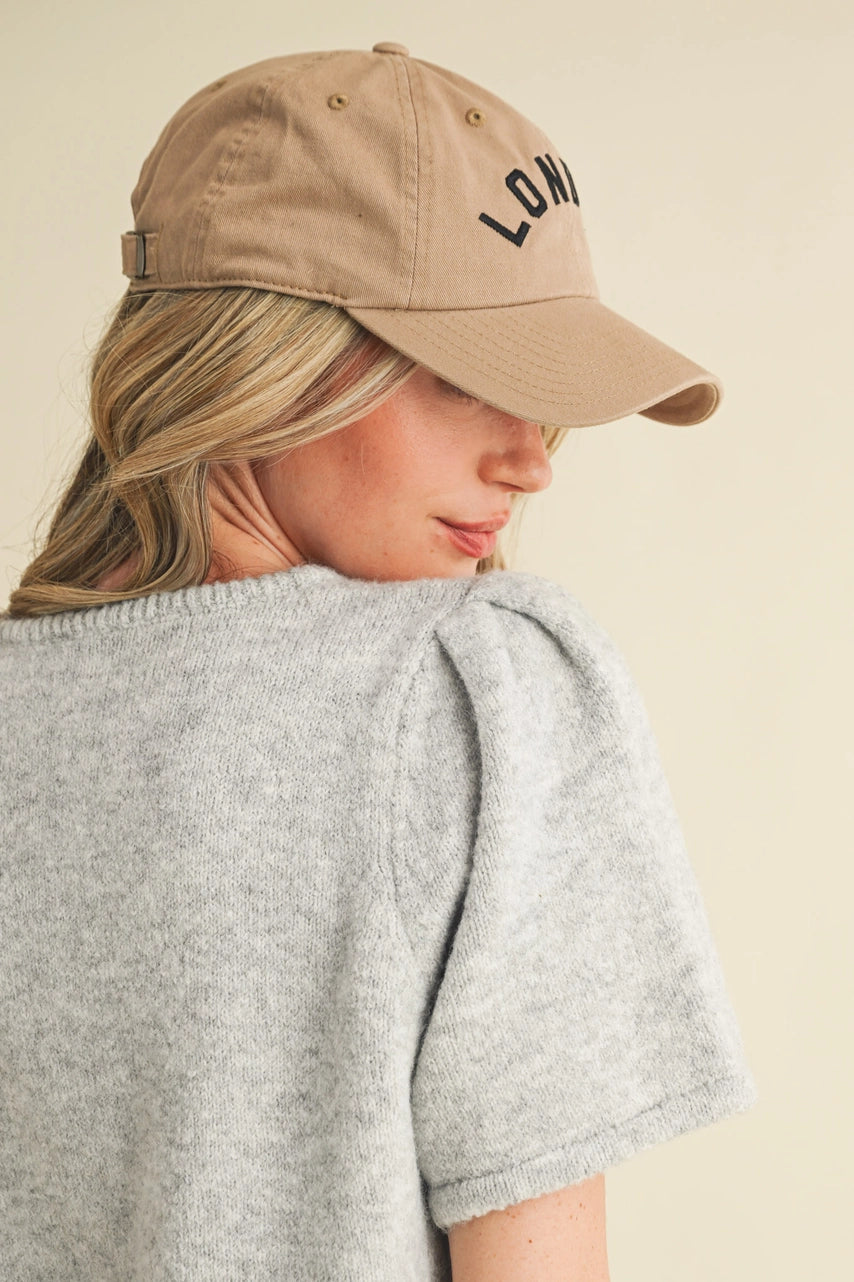 Short Puff Sleeve Sweater Cardigan