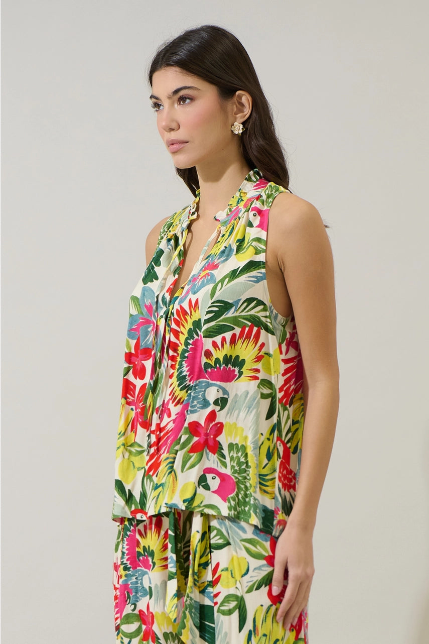 Wissa Tropical Miley Sleeveless Blouse