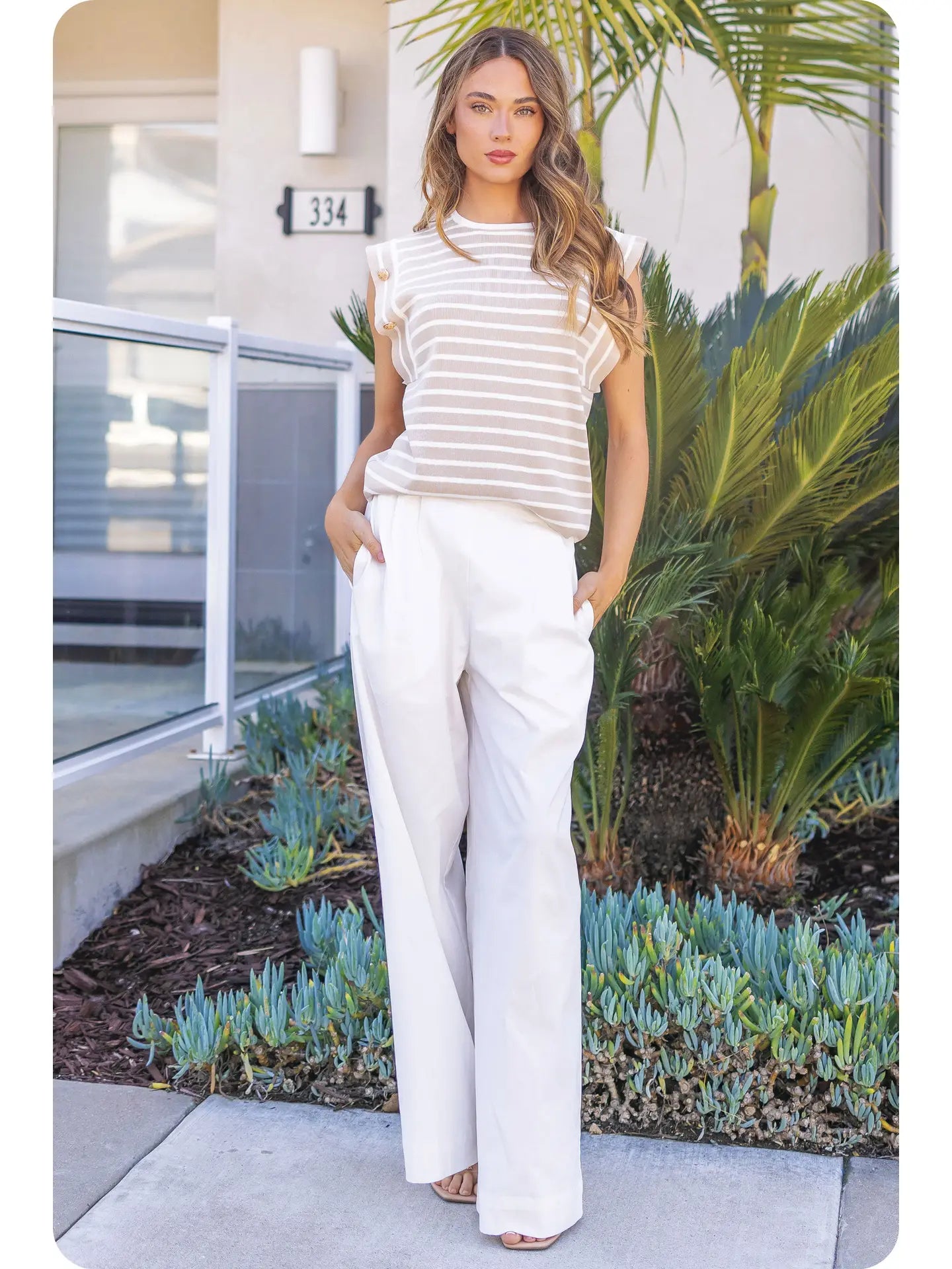 Striped Sleeveless Knit Top