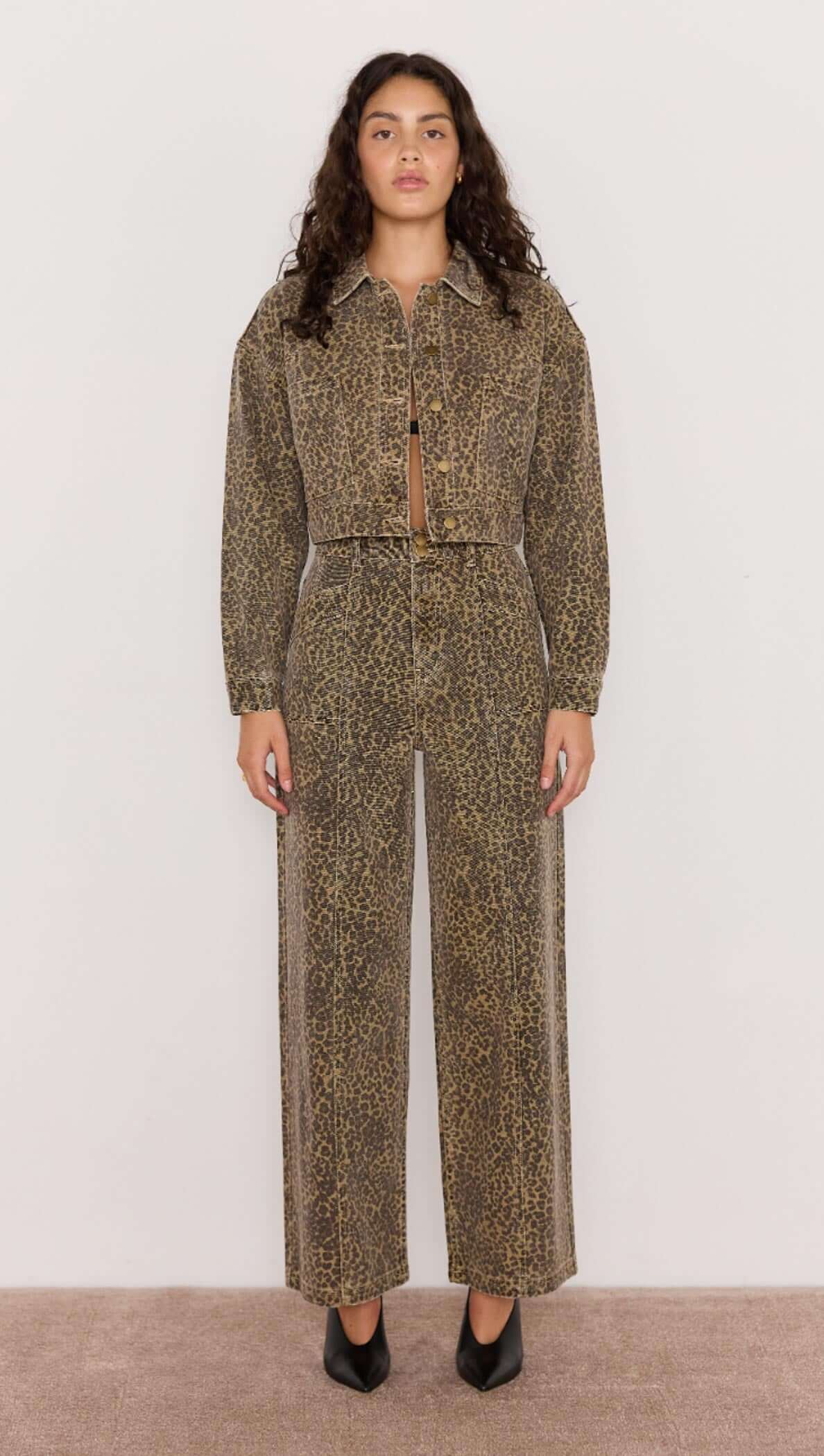 ANOUK ANIMAL PRINT CROP JACKET