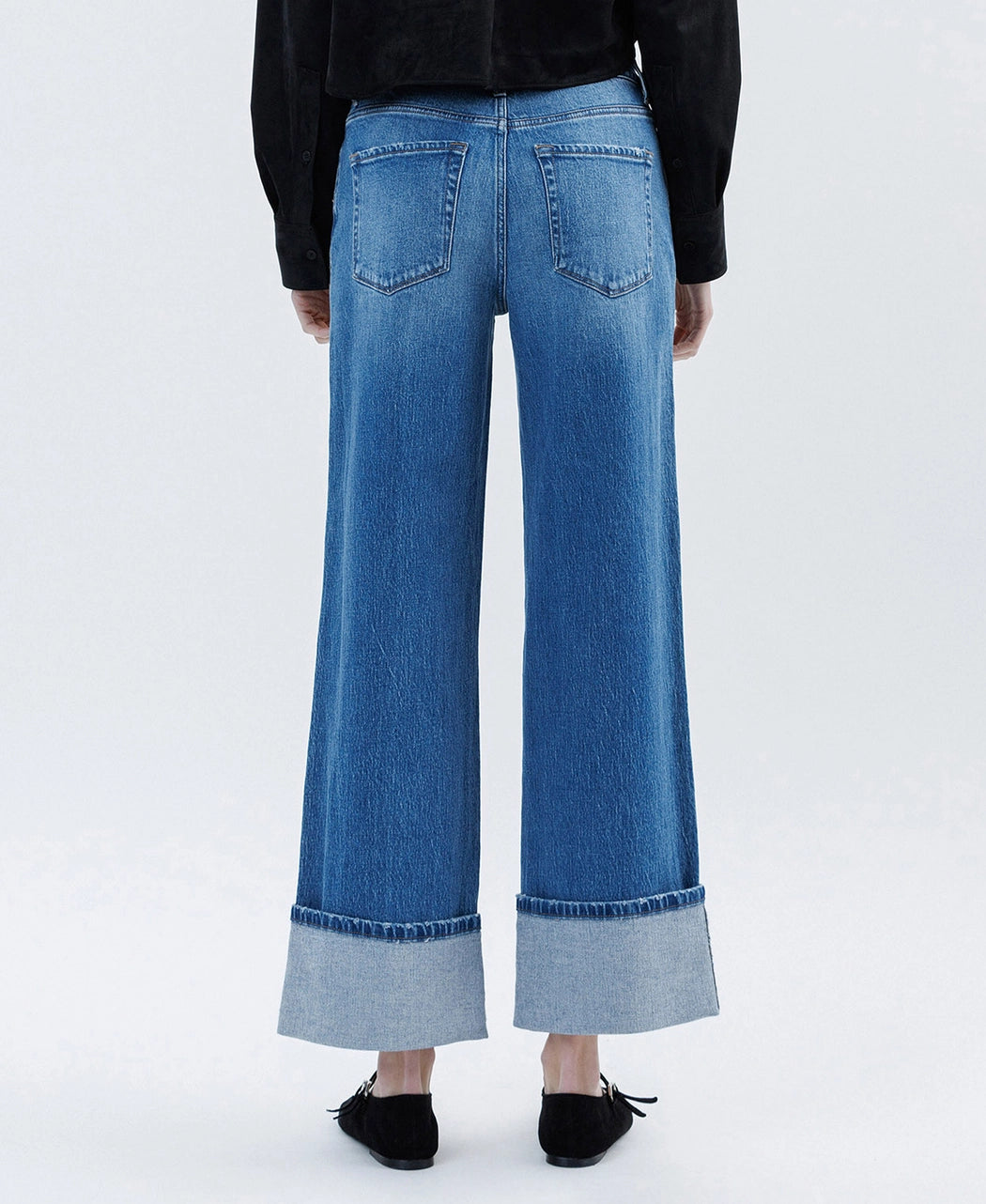 Super High Rise Cuffed Baggy Wide Jeans