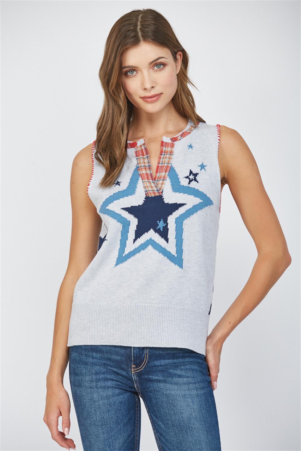 American Flag Knit Top