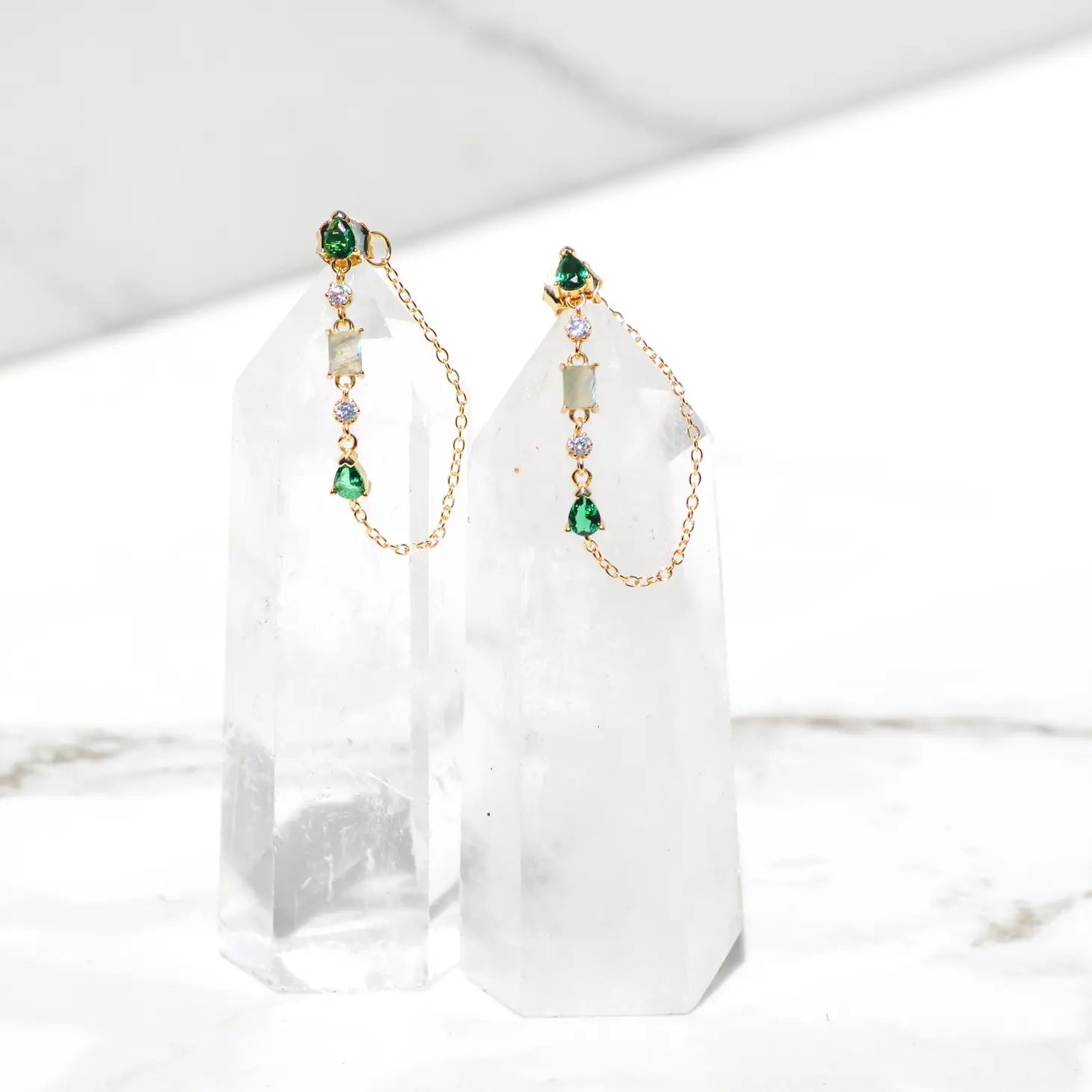 Droplet Earrings- Emerald