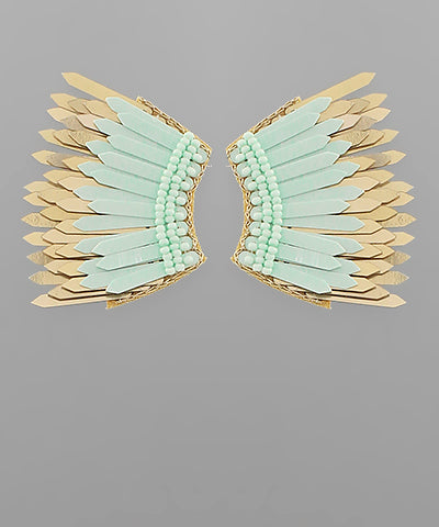 Sequin Wing Shape Earrings