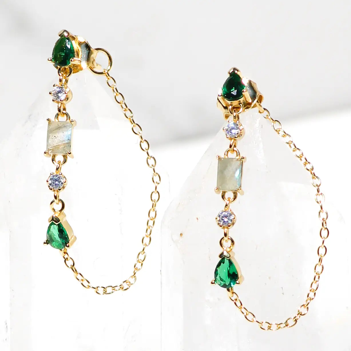 Droplet Earrings- Emerald