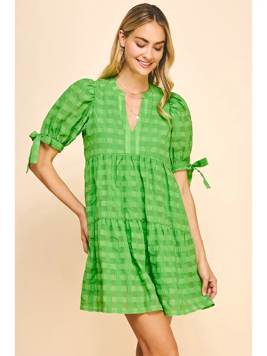 Print Ss Tunic Dress - Summer Green