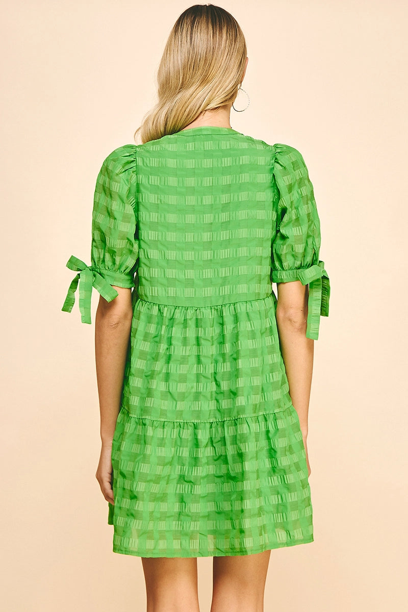 Print Ss Tunic Dress - Summer Green