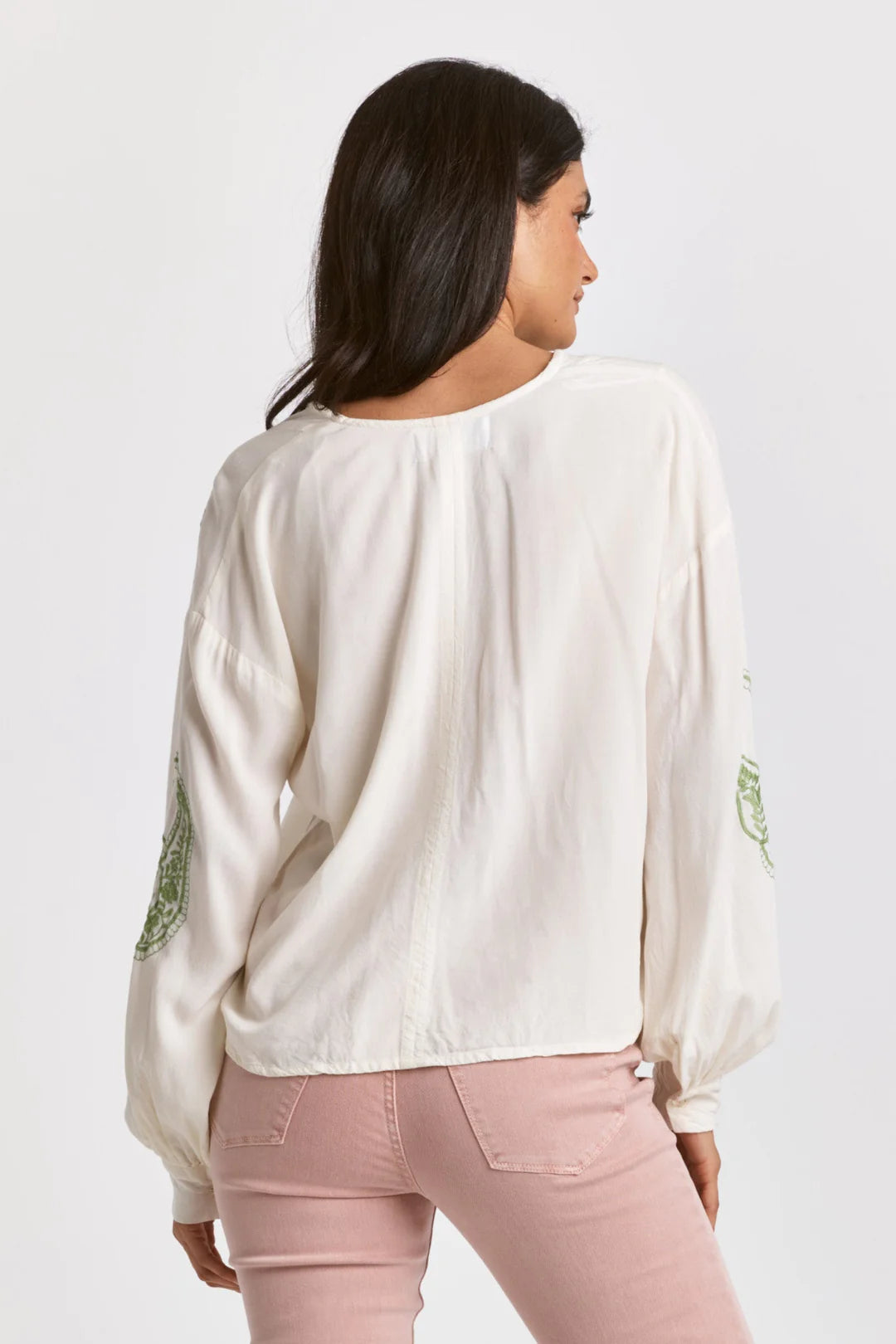 XIMENA EMBROIDERY DETAIL BLOUSE IVORY NEPHRITE