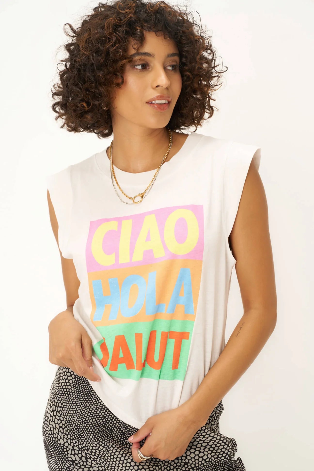 CIAO MUSCLE TANK - VINTAGE WHITE