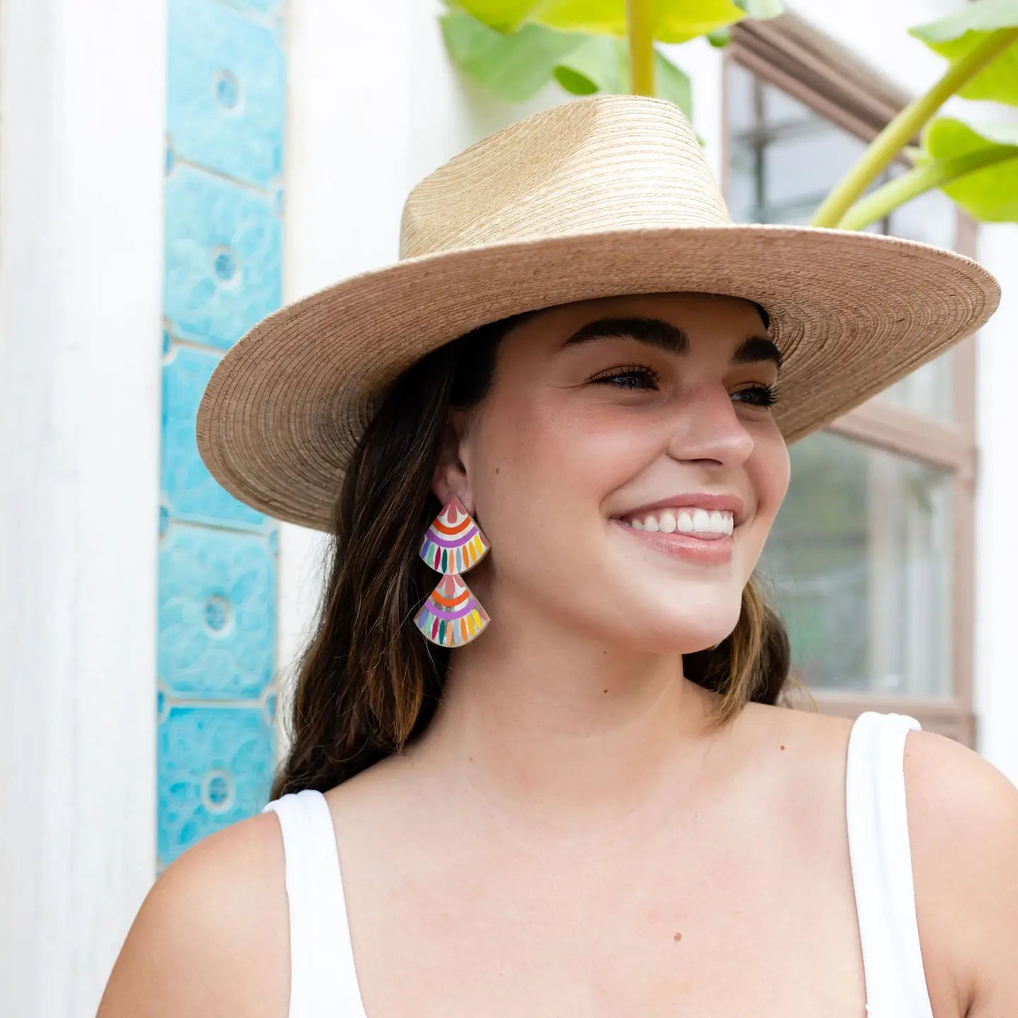 Rainbow Double Tile Earrings