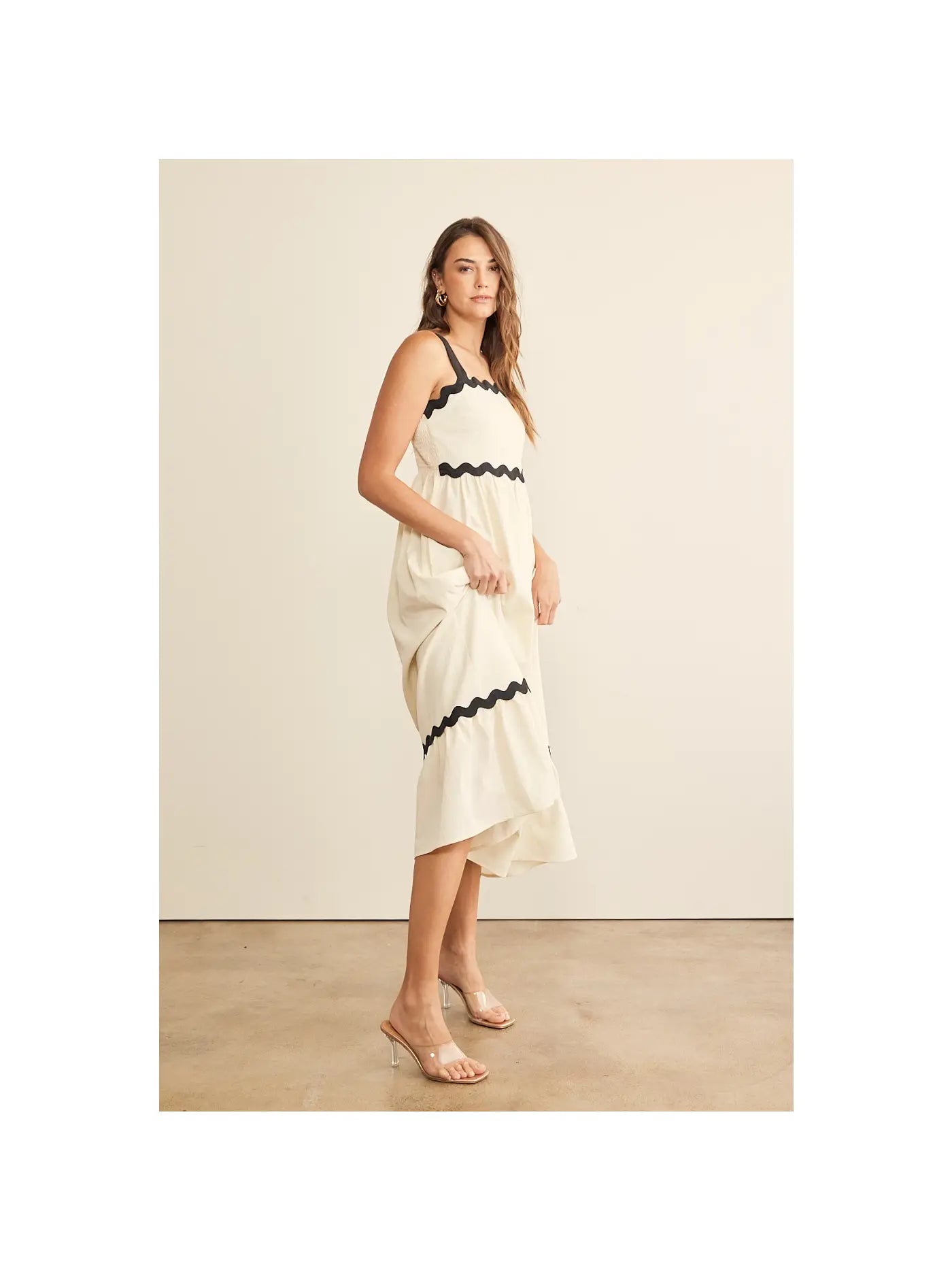 Contrast Maxi Dress with Smocked Back