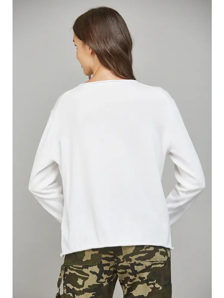 Flag Graphic Long Sleeve Sweater