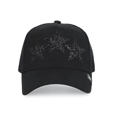 Black Glitter Star Trucker Hat