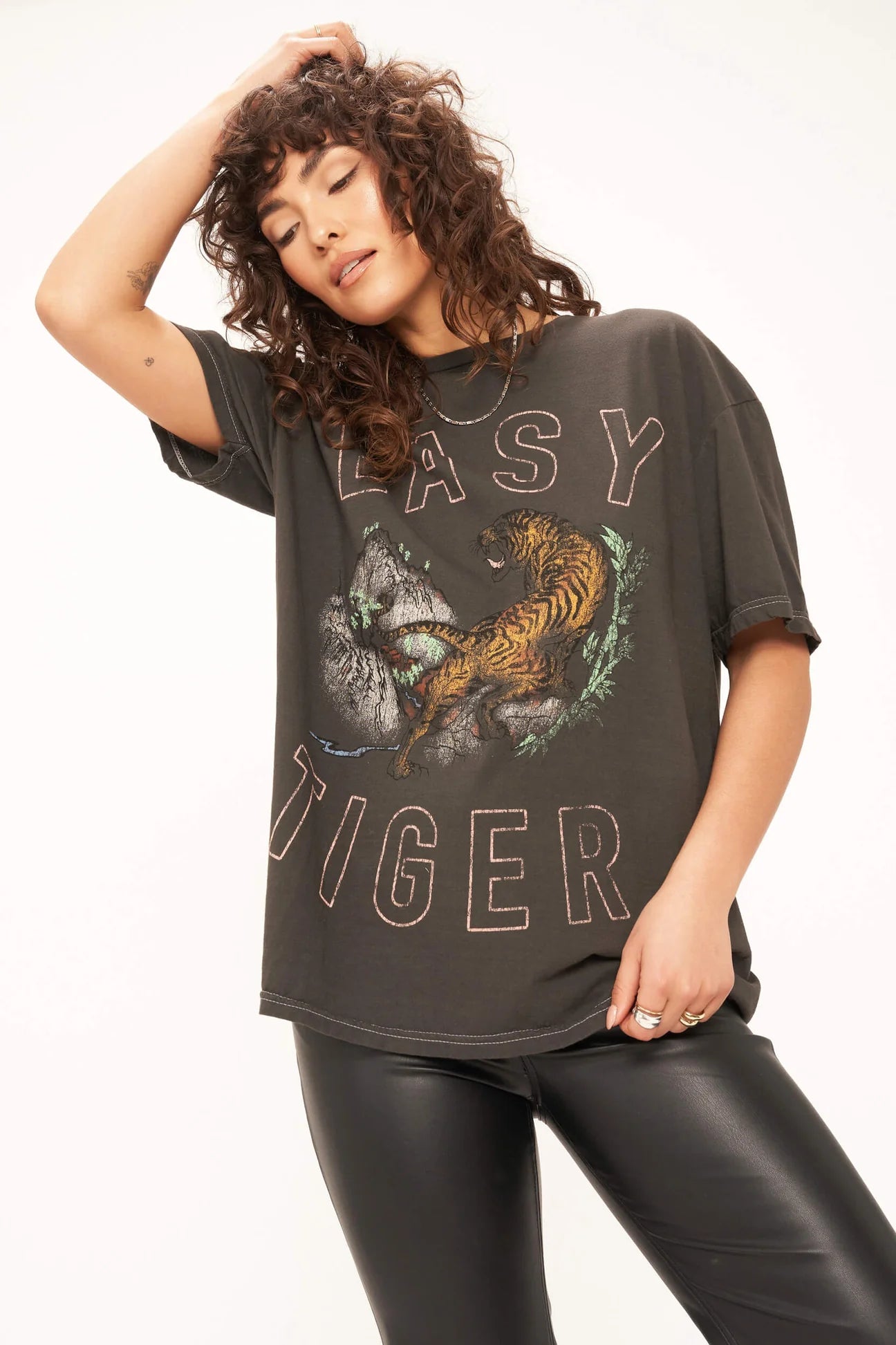 EASY TIGER RELAXED TEE - CHARCOAL
