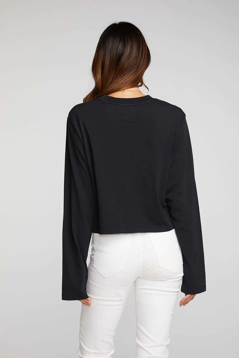 CHASER COTTON JERSEY CROPPED LONG SLEEVE TEE